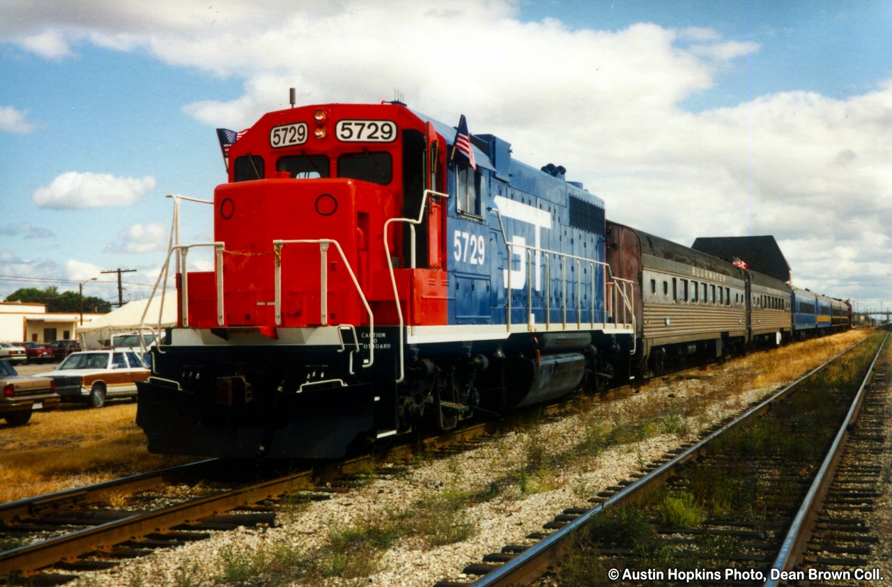 St Clair Tunnel Centennial special train with GTW GP38 5729 on the west end.