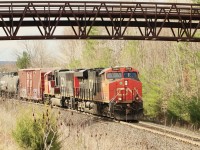CN 2959 working hard with some help, to finish the climb up the Niagara Escarpment