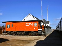 <b> A transfer of duty </b> <br>
CN 76659 transfer van has been retired from service and is now sitting at right angle to the mainline on static display at the CN Station House Museum in Canora, SK. <br>
Passengers on VIA 693 and VIA 692 the Winnipeg to Churchill and return trains have the opportunity to detrain in Canora while the head-end crew is changed out. <br>
I have passed through Canora numerous times since 2022 on my annual trips to Churchill looking each time for the CN road number to be stenciled on the side of the van. But, once again, there it isn't. :-)