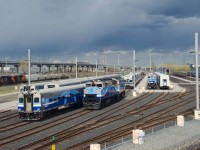 The next pair of F59PHs destined for a return to Toronto (GOTX 582 & GOTX 583) sit in EXO's Pointe St-Charles Yard last Friday afternoon as CN 527 heads east on the main line. As far as I know, this pair has not left Montreal since then.