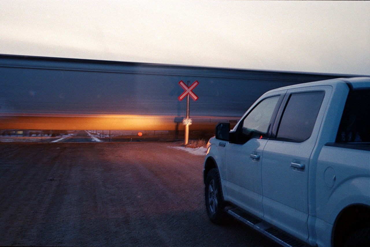 Canadian Pacific Grain empty's passing through Baron's Alberta