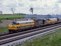 Departing Toronto Yard, Extra ONR 1515 approaches Keele Street and the junction at Snider, where it will take the Newmarket up to North Bay.

<br><br><i>Scan and editing by Jacob Patterson.</i>