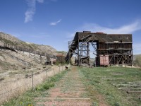 The old CN Drumheller sub. There appeared to be three tracks here, which means the coal loading facility must have either been really busy, or really slow. 