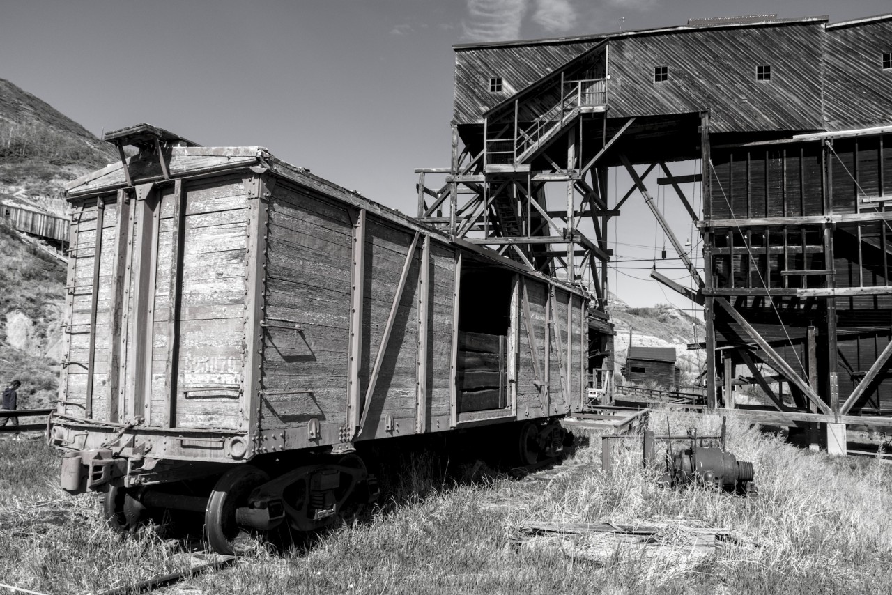 A very old boxcar with a very old coal loading facility... The Atlas Coal mine. Everything is in pretty decent shape!