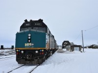 <b> Springtime in Churchill </b> <br>
VIA 693 has just backed into the station track at Churchill, MB on this overcast and -1C April 30th morning with spring nowhere in sight! <br>
Hudson Bay is still frozen over and the snow drifts on the bay side of the town center complex are still reaching the roofline. <br>
Even though the sun did not make an appearance during my day in town, I still managed to get a number of good shots while wandering around the HBRY yard and VIA station area. <br>
A visit to Churchill has never been a disappointment for me! :-)