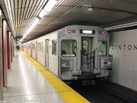 TTC H5 5737 pauses at Eglinton Subway Station, trailing a southbound train on the Yonge portion of the Yonge-University-Spadina line (Line 1 today). Eglinton Subway Station is the only station on the original 1954 Yonge Subway line that retained most of its Vitroline glass tiles, original to the station's construction. This photo was also shot before the TTC started removing the roof slats above the track area, due to the new TR trains' rooftop HVAC systems blowing all the built-up grime out (the stations looked better with the full roof slats though, the <a href=http://www.railpictures.ca/?attachment_id=9746><b>unfinished roof look</b></a> left much to be desired).