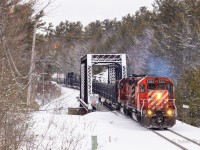 CP CWR-22 hustles down the Mactier sub on an overcast February day with an action red duo of CP 6080 & CP 6045, the latter wearing the iconic multimark scheme.

This week, both units were sent to Mayfield to get the Keith Creel treatment, a fate worse than death in my opinion. 2 more examples of the decline of the once great Canadian Pacific Railway. 

For those wanting to keep track, CP 6028 & 5988 accompanied them, leaving a limited number of units active in their vintage schemes. 

A full breakdown of units still in service (as of June 29/2026) should be:
Dual Flags- 4404, 4507, 6009
Multimark- 5101, 5922, 5996, 
6063, 6067
Action red- 5766, 5908, 6073

Sorry for turning this into a Loconotes post, I hope you appreciate the photo and memory of these units as much as I do. 