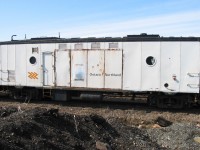 <b> Out of steam </b> <br>
ONT 210 has seen its last days of producing steam to heat passenger cars. <br>
This 40' 8" NSC 1960 built Steam Generator Car is ex-VIA 15482, nee-CN 15482. <br>
The ONR deadline I photographed on this date was full of passenger cars, freight equipment, and motive power, all waiting to be moved to the local scrappers location to meet their final fate.