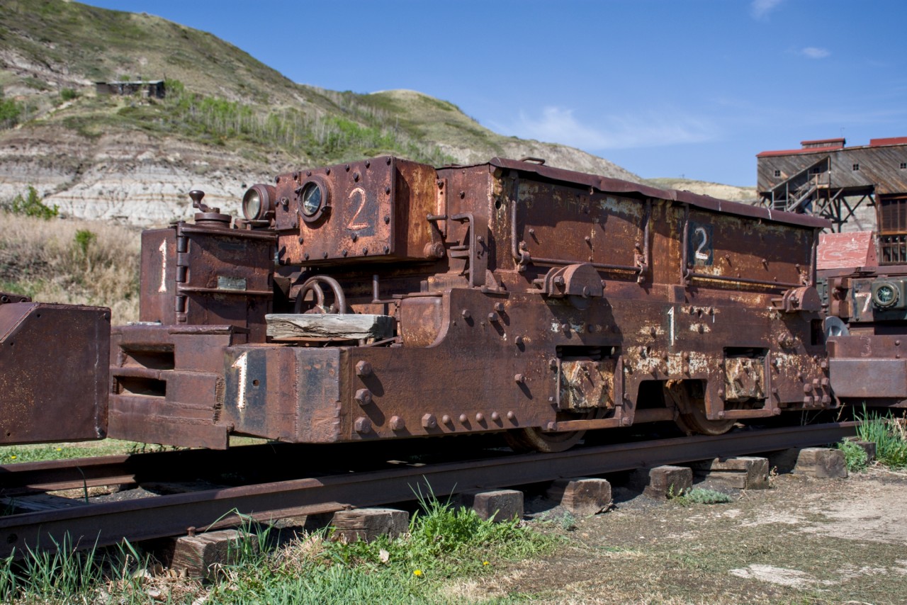 Atlas Coal Mine RR #2 locomotive. This mine had a pretty good stock of motive power! Most of these locomotives are battery powered using lead acid batteries, which actually worked pretty good, because of the weight.