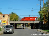 Signs of the TH&B are abound in Hamilton as a Kinnear to Aberdeen yard transfer rolls by the elevated right of way in the southern part of town near the Hunter St. Station area.  This transfer had a crap ton of steel for the Steel Centre on it and surely that solo GP9 was working hard. I enjoy photographing around here but without a drone or major elevation it is a challenging place for photography of trains. I've pulled off a few shots over the years.