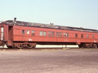 Many years ago happened upon this old CP Service car parked on a siding at Alliston. Inscription ID was 411250 and a 'W78' sloppily added, and "Cook, Diner and Sleeper" below 'Service Car' on the sides. Perhaps one of the sleuths on this site can come up with origin and demise of this old coach.  Thanks!