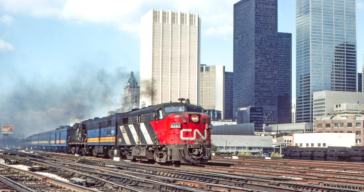 George Cheatwood photographed CN 6783 on train #62 in Toronto on September 3, 1979.