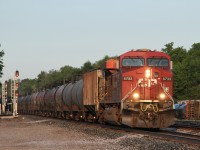 8733, a GE ES44AC, leads a consist of tanker cars eastbound into the Guelph Junction at 06:58hrs. I had puulled in about 5 minutes earlier and was happy to see a green light. Alas, only one other train passed through in my remaining 5 hours spent out today.