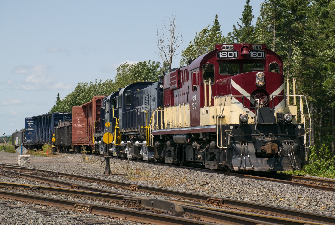 CFS 1801 is pictured leading its train as the crew begins their work in St. Lambert-de-Lauzon.  The CFS 1801 is the former OSR 182.  The Chemin de fer Sartigan has an eclectic range of ALCO/MLW units on their roster and have purchased more former OSR units that have yet to ship to their property.