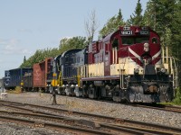 CFS 1801 is pictured leading its train as the crew begins their work in St. Lambert-de-Lauzon.  The CFS 1801 is the former OSR 182.  The Chemin de fer Sartigan has an eclectic range of ALCO/MLW units on their roster and have purchased more former OSR units that have yet to ship to their property.