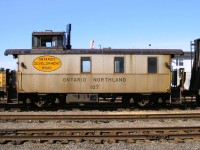 <b> Modern in its day </b> <br>
ONT 107 riveted steel construction van sporting some modern innovations for its time. <br>
Electric marker lights, electric grab iron/step lights, sealed windows, dual shark-fin radio antennas, and an axle-driven battery charging generator. <br>
It escaped the ONR deadline and ended up in the Niagara Region of southern Ontario based on the photo viewable at this link ... <br>

<b> https://www.railpictures.net/photo/409820/ </b>