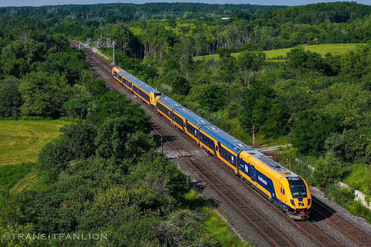 CN P30031 14 has new Ontario Northlander TS2 ONT 940-949 towing completely disabled TS1 ONT 939-930 from North Bay back to Toronto for repairs after hitting a tow truck on Newmarket sub last week. (2026/07/14)