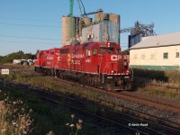 20 years ago (August 11, 2006), some local CP power rests between switching at Ayr, ON. CP 4655 and CP 8207 look sharp in the evening light.