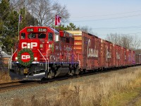 'Twas a cold day in Chatham, though all who came out weren't disappointed. Here, passing the old station site is the Holiday Train. I can still feel the cold, stiff wind blowing through my bones. And it arrived late too.
<br>
<br>
It'll be here again before we know it!