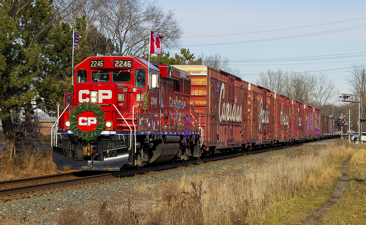 'Twas a cold day in Chatham, though all who came out weren't disappointed. Here, passing the old station site is the Holiday Train. I can still feel the cold, stiff wind blowing through my bones. And it arrived late too.


It'll be here again before we know it!