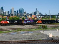 CN 527 is about to start working Pointe St-Charles Yard in Montreal. Power is CN 8351 & CN 8357.