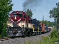 CFS 1801 throttles up through the grade just outside of the CN Joffre Yard.  