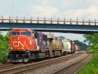 CN 8357 leads CN 369 through Dorval.