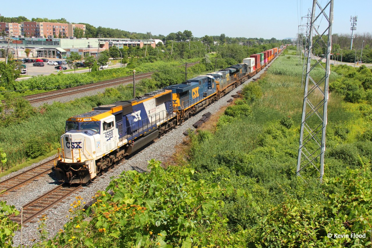 CN 327 heads west towards Coteau Jct. with a 4-pack of CSX units including Operation Lifesaver 4568 leading the charge. The trailing units were CSXT 7433, 5323 and 3263. Thank you to those who provided the updates on this train. You know who you are :)