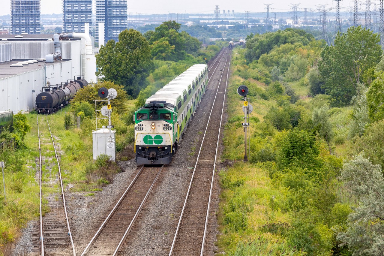 The Best Surprise

After just missing a WB with a CREX leader by a minute I was quite frustrated. The train just meet an EB here, but it still had to wait for another EB train at Humber. 

Crossing over the busy Weston road waiting for a quick EB to shoot, I noticed something that definitely isn't a red locomotive in the distance!

Here an F59 takes the lead of an equipment move to Union, rerouting to the Bala sub to reverse to Mimico. 

This was probably one of the best examples of just waiting at a location for a train while not expecting anything good!

If anyone knows the last time this has happened, let me know in the comments!