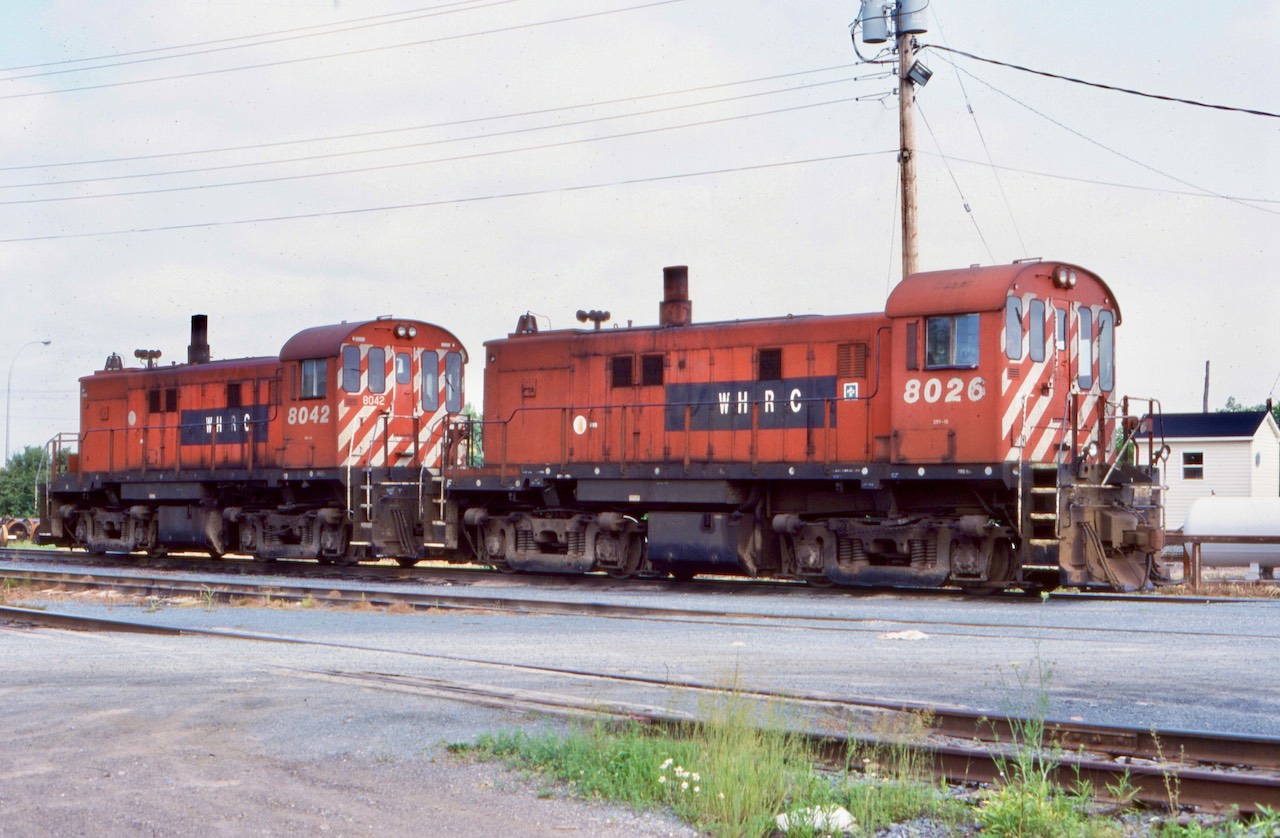 While waiting for the short lived tourist train to depart, myself and a railfan fried snuck down to the shop to find a trio of out of service RS23’s and this pair on the shop track. It was such an interesting operation that I regret never making a return trip to see again. I alway had a thing for CP’s RS23’s especially after catching them working countless times on the Ontario Southland. On the Windsor & Hauntsport only one unit received corporate paint while the rest retained patched CP paint. One even had a multi-mark. Sadly in the end all met the scrappers torch with their prime movers sold to a navel company.
