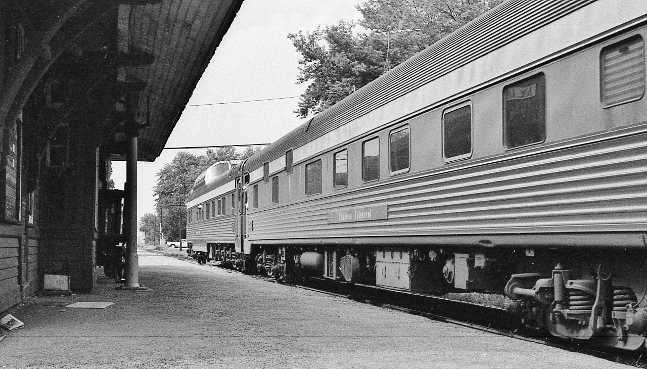 It's a CP Rail train.


After 2,654 miles: On Time.


Accelerating southbound, 


Train #12 next stop: West Toronto


At Alliston, August 26, 1978


More


      Strathcona Park   


sdfourty