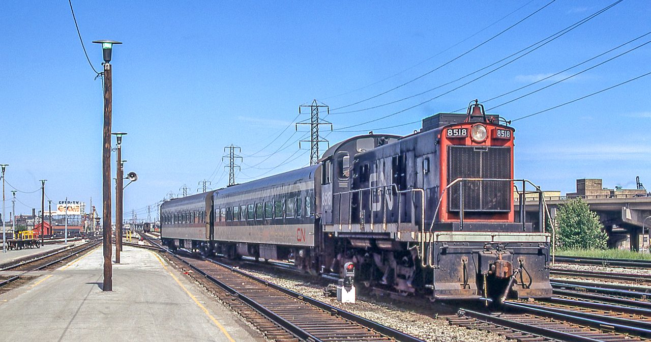 CN 8518 is working Toronto Union Station in Toronto in June 1972.