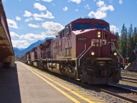 Photo taken of CP 9683 at approximately 5:45pm on Sunday the 24th of July 2011. While travelling for work I was able to spend some time exploring new places including the Banff region, where I was luck enough to capture this Canadian Pacific train rolling through the station. 
