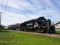 After dropping off 6 cars (for interchange with the Quebec Gatineau Railway), Chemin de fer Lanaudière with RS-18 3000 is heading north from Joliette, Qc with six cars on. This is an ex-CP line and 3000 is ex-CP. This obscure shortline (emphasis on short, it only has a single line which runs 8.6 miles) only runs once or twice a week and almost never on weekends.