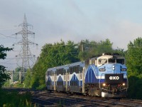 EXO 1341 leads a deadhead move north on the Mascouche line during the morning rush hour 