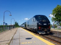 Increasingly common on EXO's Vaudreuil line, here a Charger leads EXO 52 into Dorval Station 