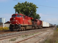 CP 236 coming to a stop at Dixie, waiting on a Foreman to clear before getting a permissive signal to proceed west to Guelph Jct. East, then southward on the Hamilton Sub..
