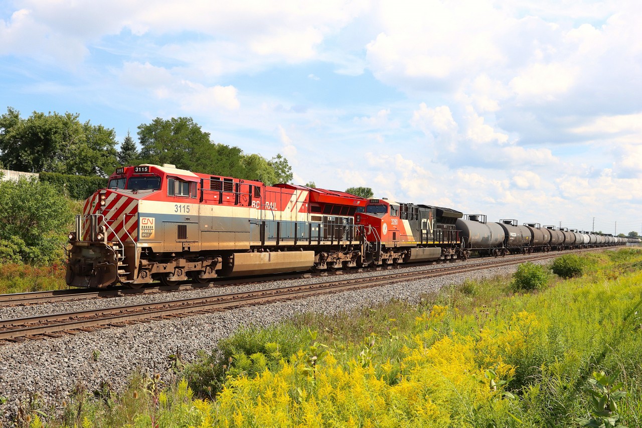 Having received a friendly heads up that the BC Rail Heritage unit was leading on A424 today, I timed the arrival best I could, but maybe a bit tight as the headlight was visible in the distance as I was exiting my vehicle and getting the lens cap off.