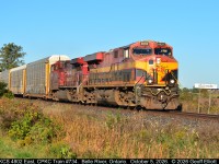 Early morning light brings out the colors of KCS 4806 as it leads train #734 past the east Belle River mileboard on October 5, 2026.  As Fall progresses I'm hopefully I'll be able to catch some more KCS Belles leading as Fall colors start to pop out in and around the area.