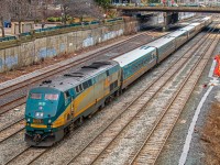 VIA 915 is leading the Windsor to Toronto corridor into Toronto's Union Station
