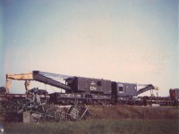 <b> Trouble on the Dunnville Sub. </b> 
55 years ago today on October 28, 1971 CN's Dunnville Sub. was blocked by a freight train derailment near Canfield, ON. <br>
Working on the Jarvis section crew at the time, we worked three consecutive days to repair the track damage from the derailment and cleanup process. <br>
It was great working with a pair of CN wrecking cranes at the site. <br>
In today's world, the line would have been cleared in just a few hours. <br>