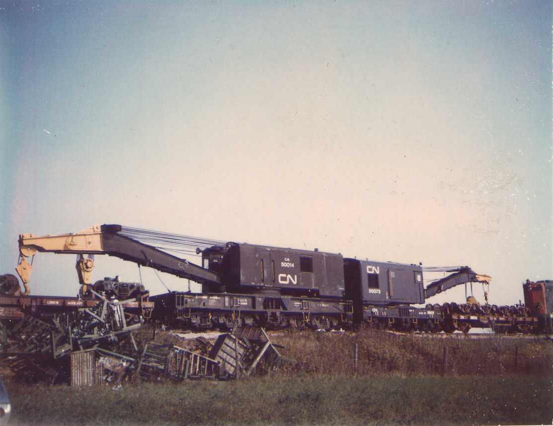 Trouble on the Dunnville Sub.  
55 years ago today on October 28, 1971 CN's Dunnville Sub. was blocked by a freight train derailment near Canfield, ON. 
Working on the Jarvis section crew at the time, we worked three consecutive days to repair the track damage from the derailment and cleanup process. 
It was great working with a pair of CN wrecking cranes at the site. 
In today's world, the line would have been cleared in just a few hours.