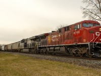 A wonderful spring evening is always a great backdrop for trains. Here, as the sun descends ending another day, CP 9765 and NS 8121 lead this eastbound through Chatham under <a href="http://www.railpictures.ca/?attachment_id=31166"> another golden sunset. </a>