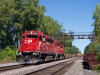 CPKC G95 is returning from the Port of Montreal with a flared leader. CP 4524 started life as GP40X UP 9000.