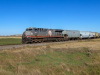 Bound for The Crow, CPKC 319-916 descends the grade into Webb, Saskatchewan.  At Dunmore, this train will take the Taber Sub to Lethbridge and then head across Crowsnest Pass and onto the UP at Eastport, Idaho.  We were heading for The Hat, so this was a great train to follow west across the scenic Maple Creek Sub. 