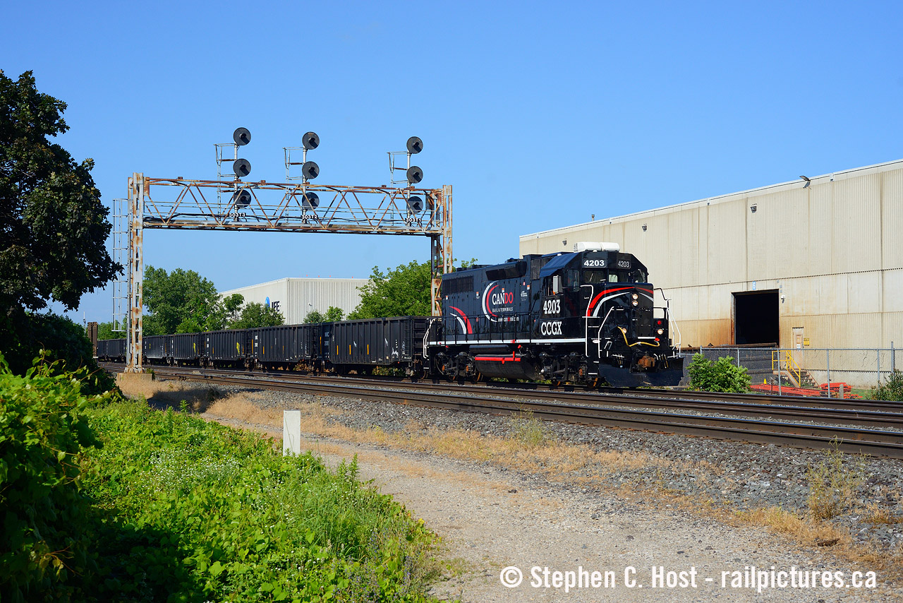 A Cando work train performing testing/familiarization on the Oakville Subdivision in July 2026. The GP38's on this train were modified by MEI of St. Louis and have DPU, likely the only geeps with DPU in service in North America according to friends of mine. Since testing ended, these trains are in active construction and MOW service for Metrolinx especially during weekend and nightly shutdowns and up to three trains have been known to be out and about. There will be enough cars and motive power for four trains if the need them.
