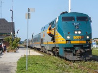 This is what its all about. 
<br>
<br>
Normally, I wouldn't post an everyday VIA train. Now looking back, the P42 'mud missiles' and F40s are slowly being replaced by the new Siemens sets on the Windsor to Quebec City corridor. BUT...this hot summer morning had lots of action as train 72 is about to depart, continuing east.
<br>
<br>
As the engineer slowly releases the brakes, the train is gaining speed as the conductor is entering through the cab door, after turning the key to instigate the protected Queen Steeet crossing. Before the conductor climbed back in, the trainee had already returned after learning the routine at what is normally a 10 minute station stop. To the right of the train's nose, is the 'Welcome to Chatham-Kent" sign for those who've never visited before (since removed). To the left, are what memories are made of...two youngsters excitedly watching the train, while having experienced the action of the trains station stop. 
<br>
<br>
And way down the line, in behind the scenes, is a plume of exhaust from the ageless CN GP9rm 7060, making a few last minute moves as it builds its train for the days run of the local L514, to Blenheim and Thamesville, returning later in the afternoon to Chatham.
<br>
<br>
Yup, this is what it's all about.